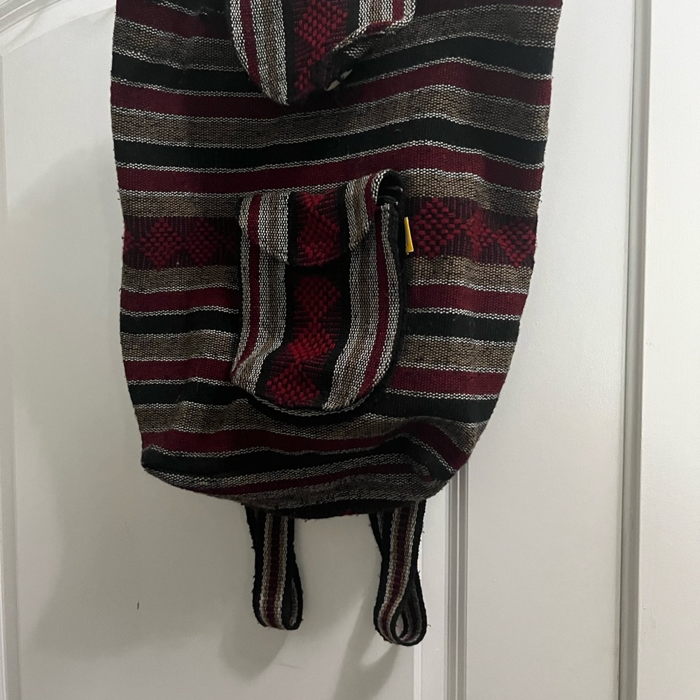 Striped Red and Black Backpack